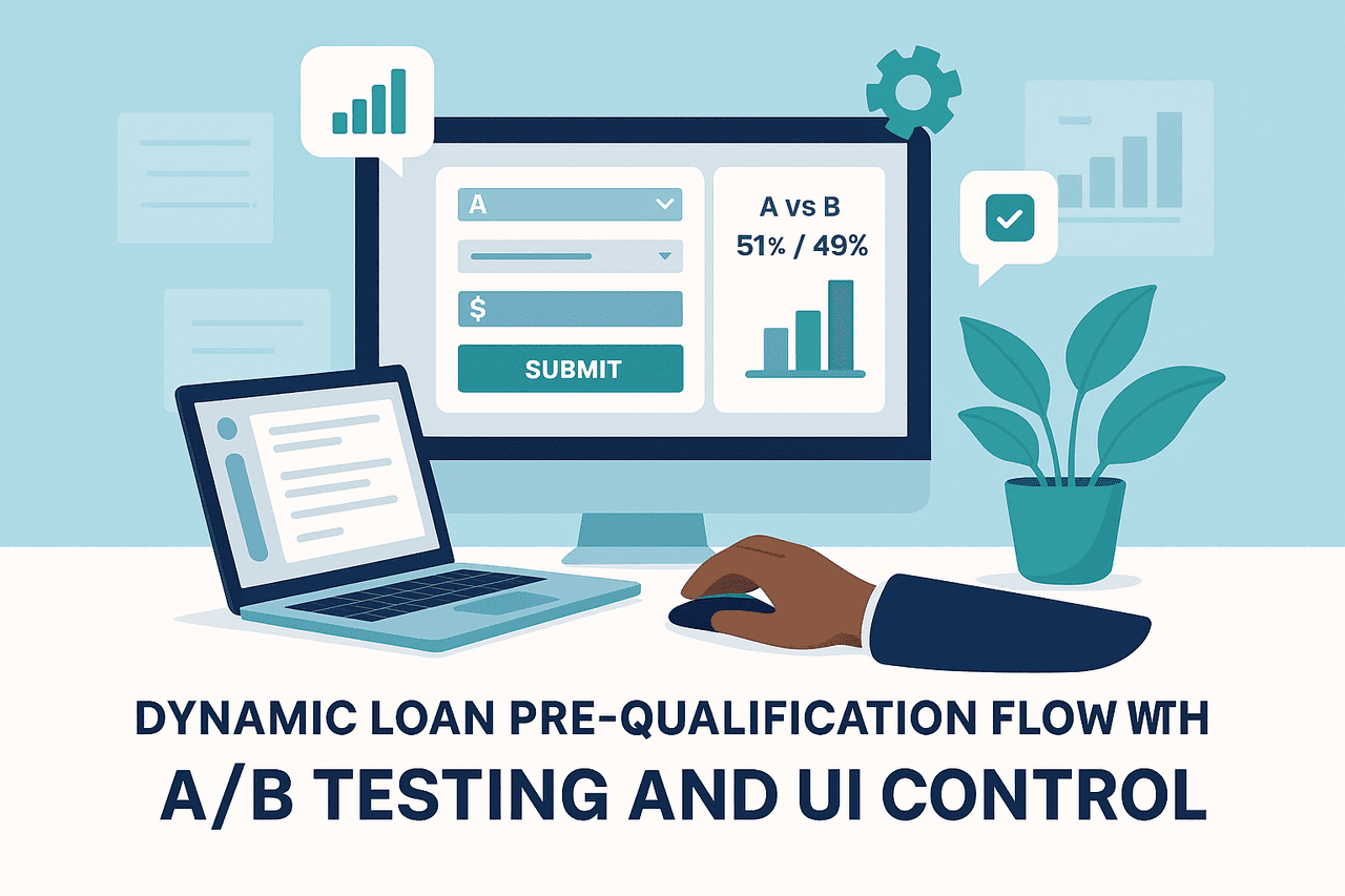 Dynamic loan pre-qualification form A/B testing interface